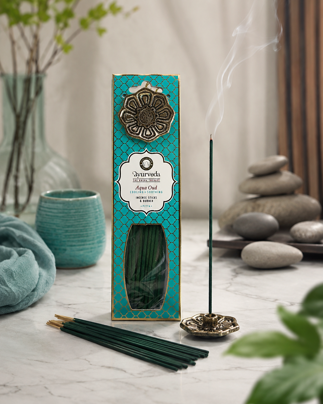 Incienso Ayurveda de Lujo + Quemador de Metal Colgante