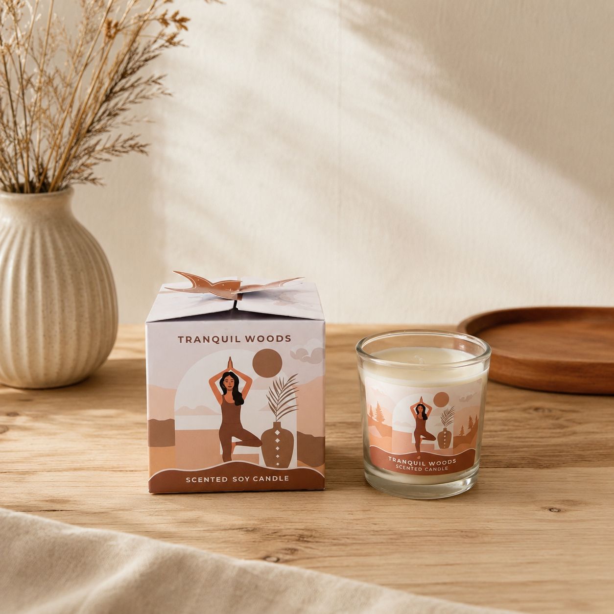Vela Aromática de Soja Moonshine Yoga 60 g – Colección Lunar