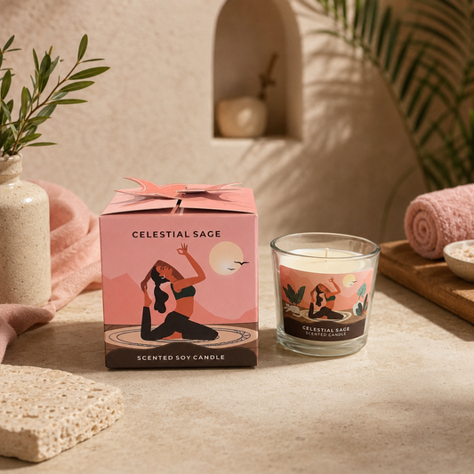 Vela Aromática de Soja Moonshine Yoga 60 g – Colección Lunar