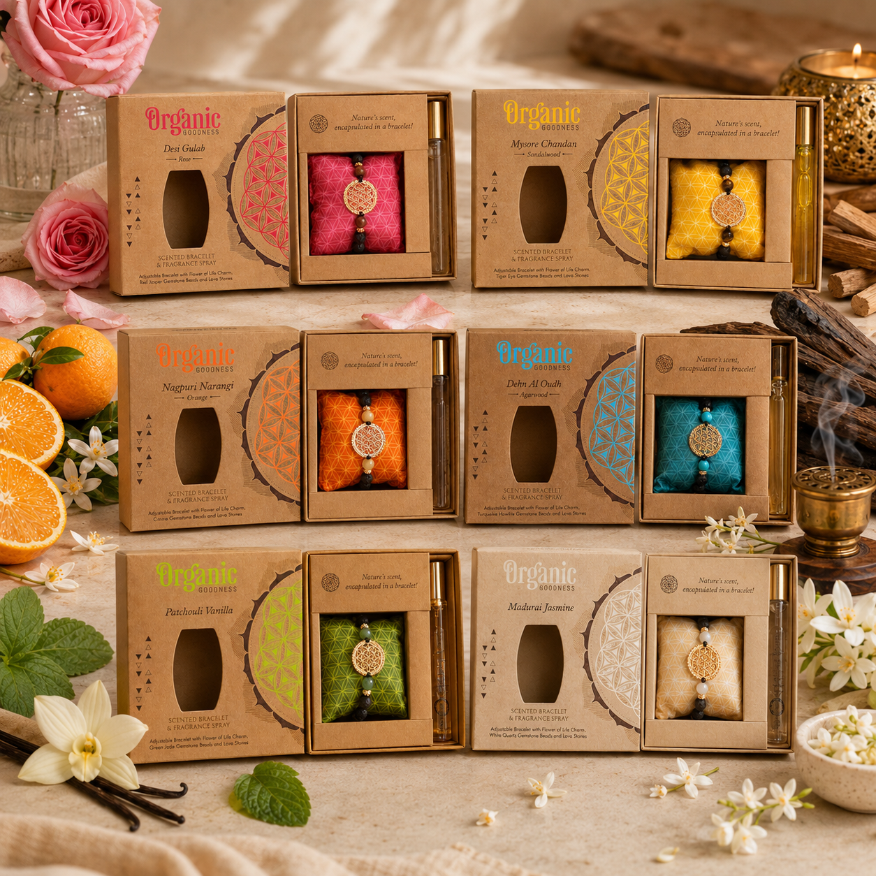 Set Regalo Aromático con Pulsera y Spray de Fragancia