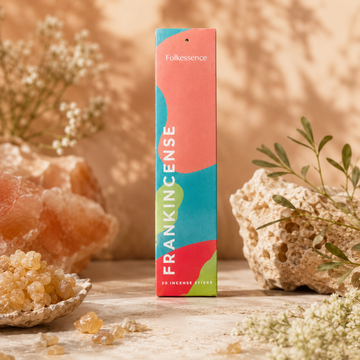 Inciensos Folkessence Good Vibes – The Favorites | Caja con 12 Aromas + Porta Incienso