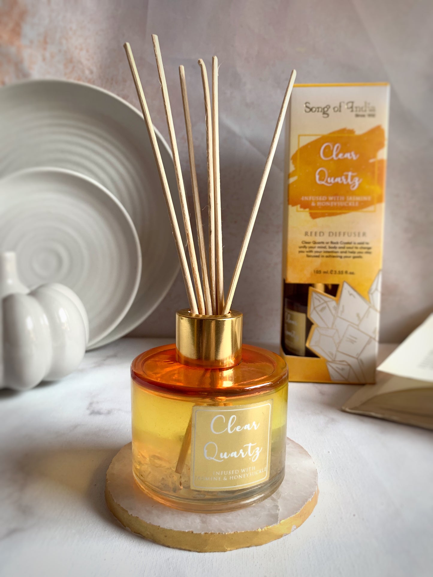 Difusor Aromático con Piedras Energéticas 105 ml con Varillas