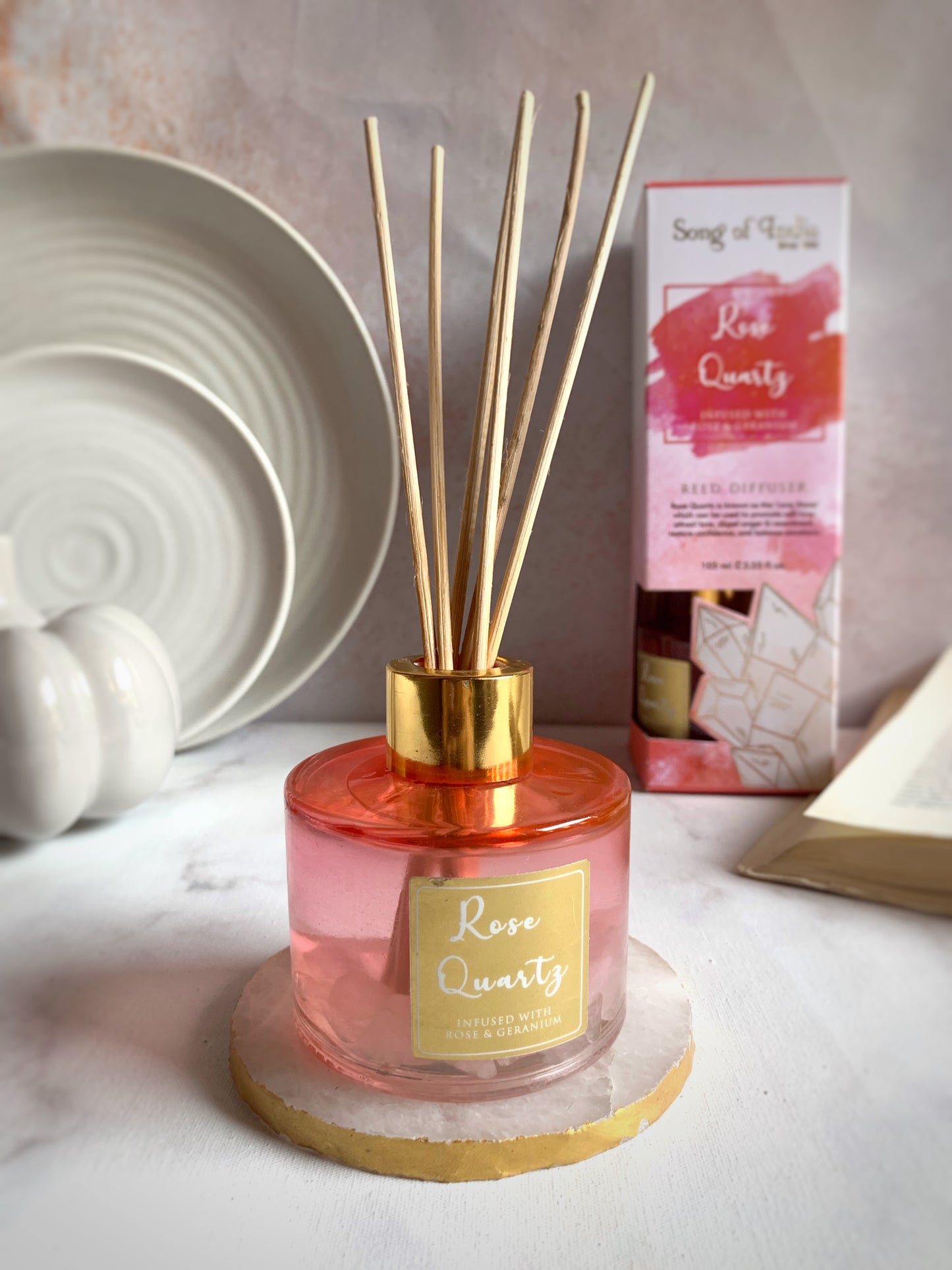 Difusor Aromático con Piedras Energéticas 105 ml con Varillas