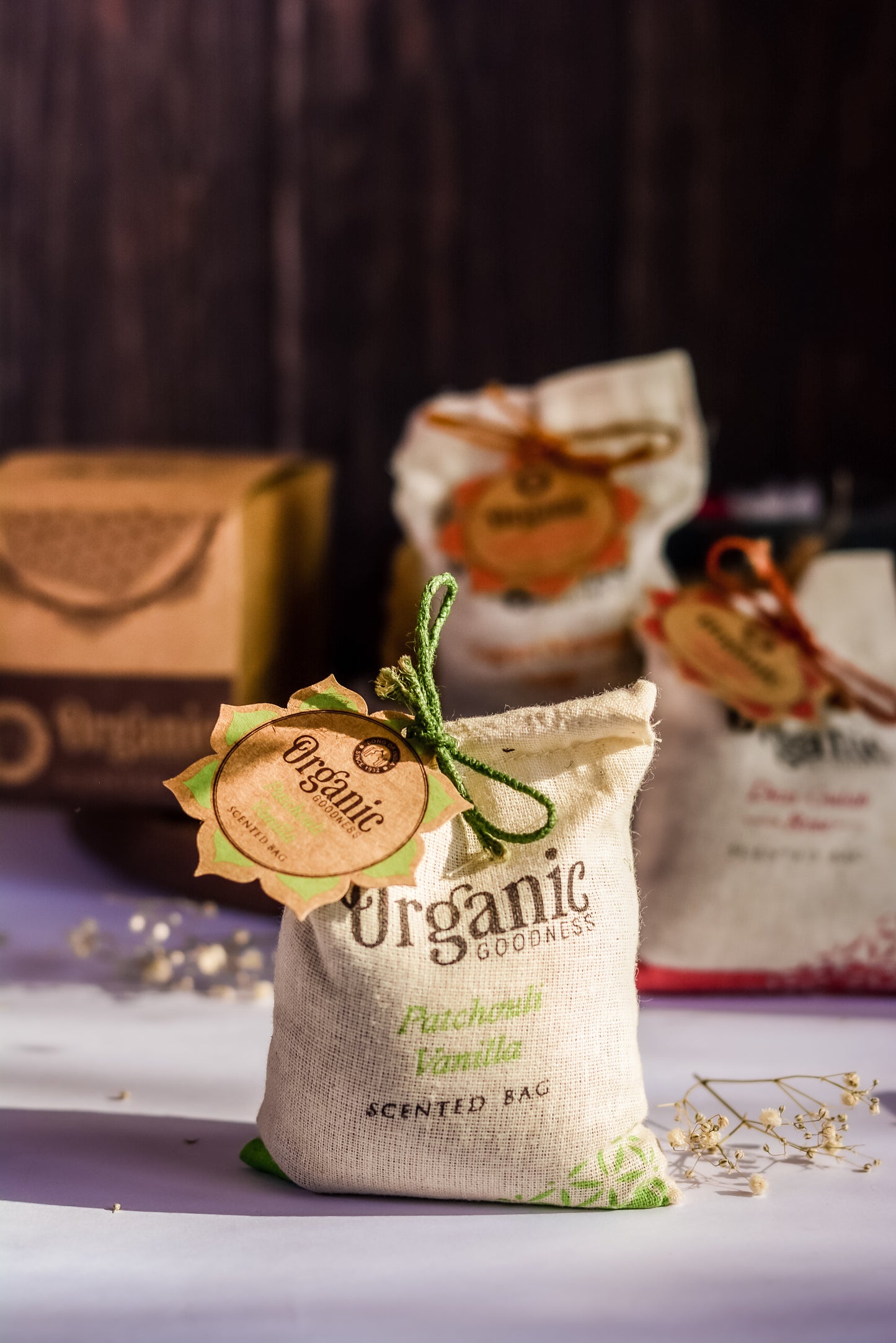 Sachet de Algodón Aromático Orgánico para Cajones, Placares & Carros