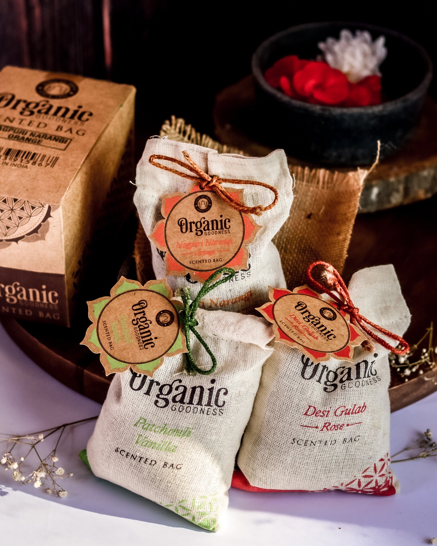 Sachet de Algodón Aromático Orgánico para Cajones, Placares & Carros