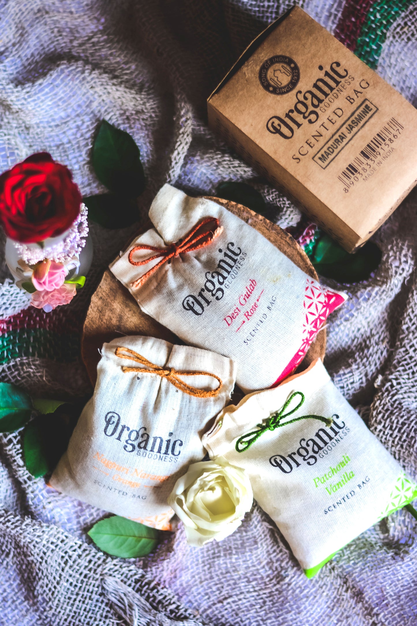 Sachet de Algodón Aromático Orgánico para Cajones, Placares & Carros