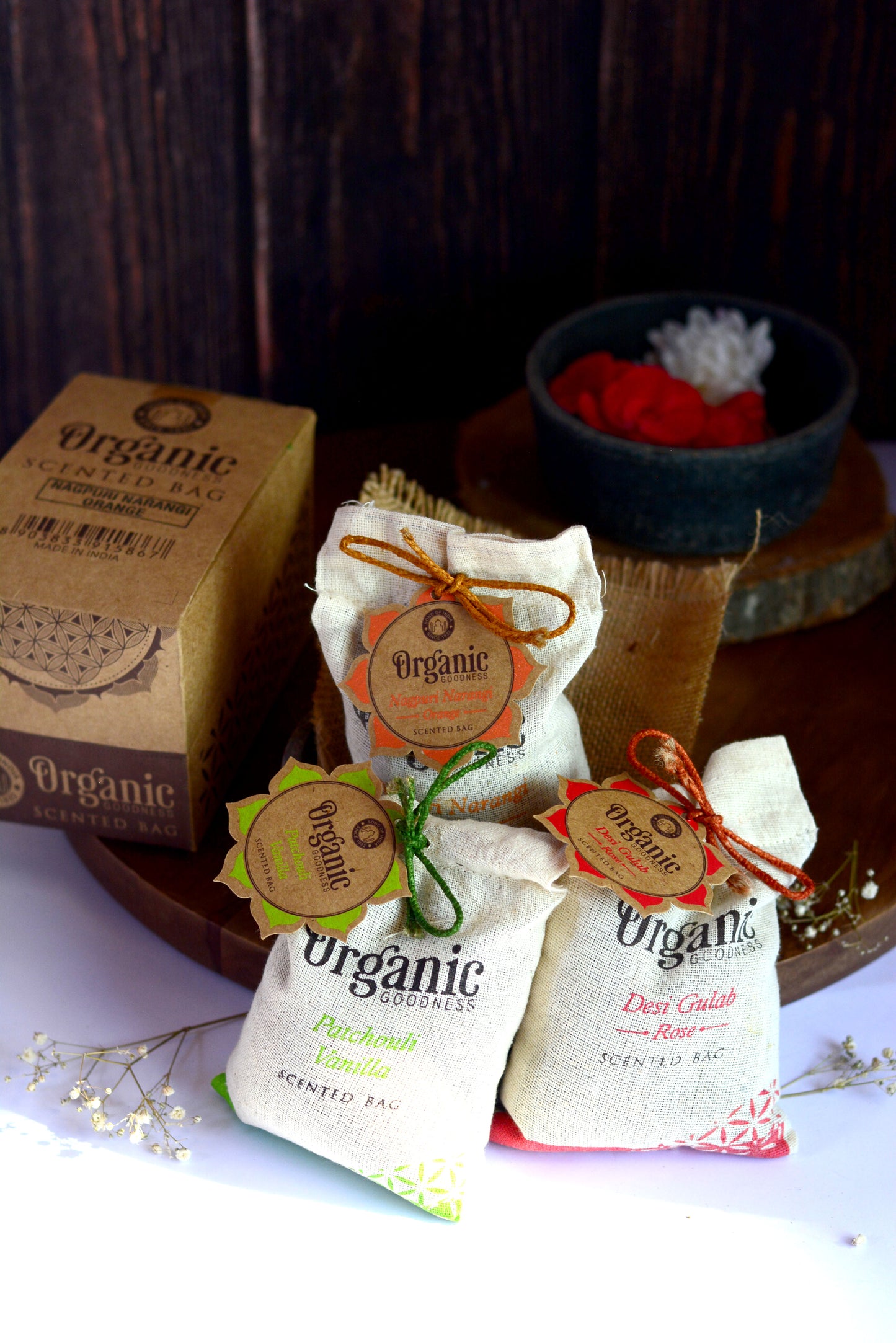 Sachet de Algodón Aromático Orgánico para Cajones, Placares & Carros