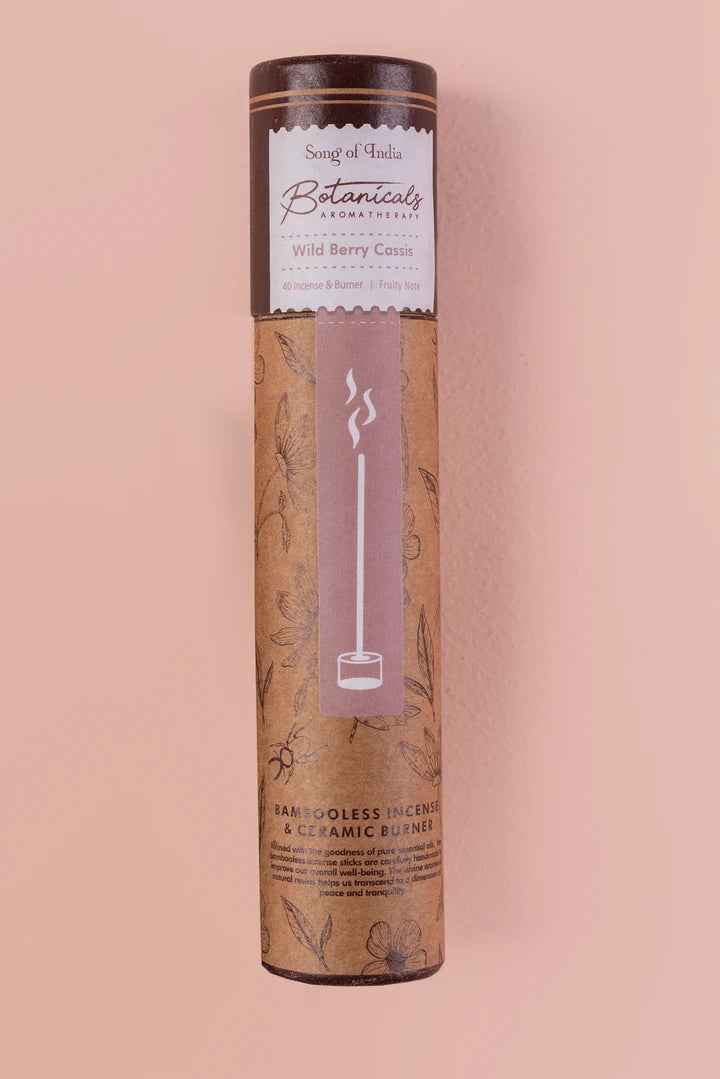 Incienso Botánico Sin Bambú (Bambooless) + Quemador - Tubo de Vidrio y Corcho