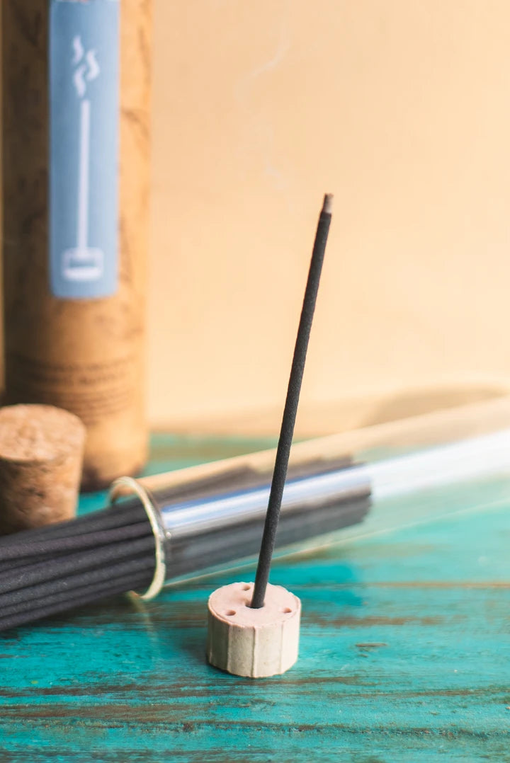 Incienso Botánico Sin Bambú (Bambooless) + Quemador - Tubo de Vidrio y Corcho