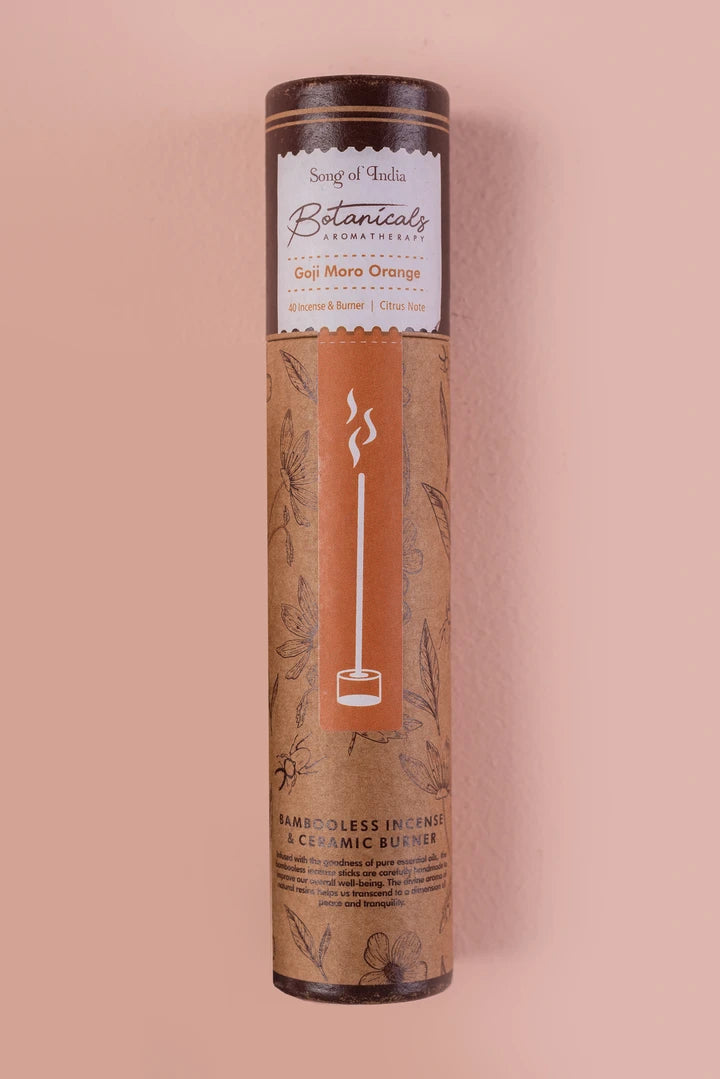 Incienso Botánico Sin Bambú (Bambooless) + Quemador - Tubo de Vidrio y Corcho