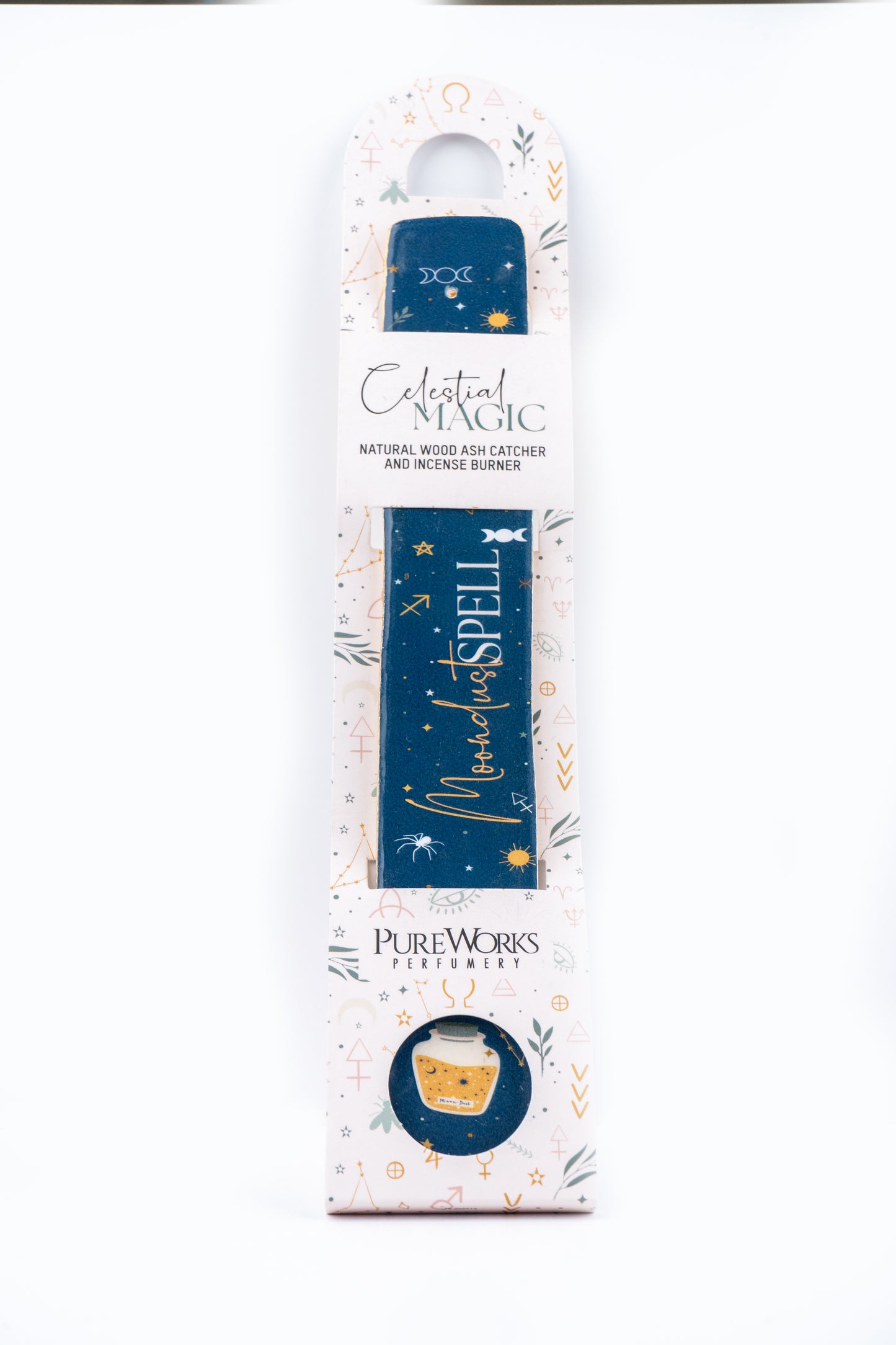 Quemador Porta/Incienso "Celestial Magic" (Madera y Epoxi) - Colección Mística