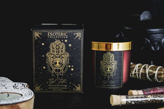 Vela Aromática Esotérica 200 g  – Frasco de Vidrio con Piedra