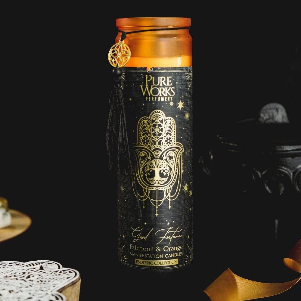 Manifestation Tall Candle - 🍊 Good Fortune: Patchouli & Orange - 80 Horas