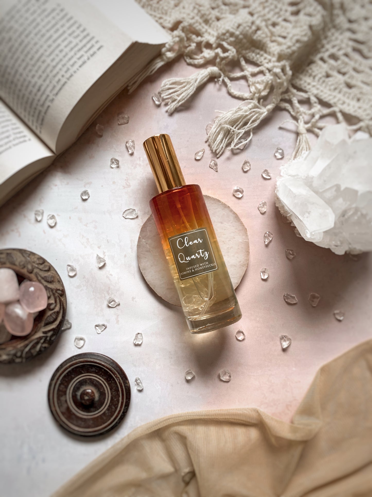 Spray Ambiental Healing Stones 100ml - Con Cristales y Bomba Dorada