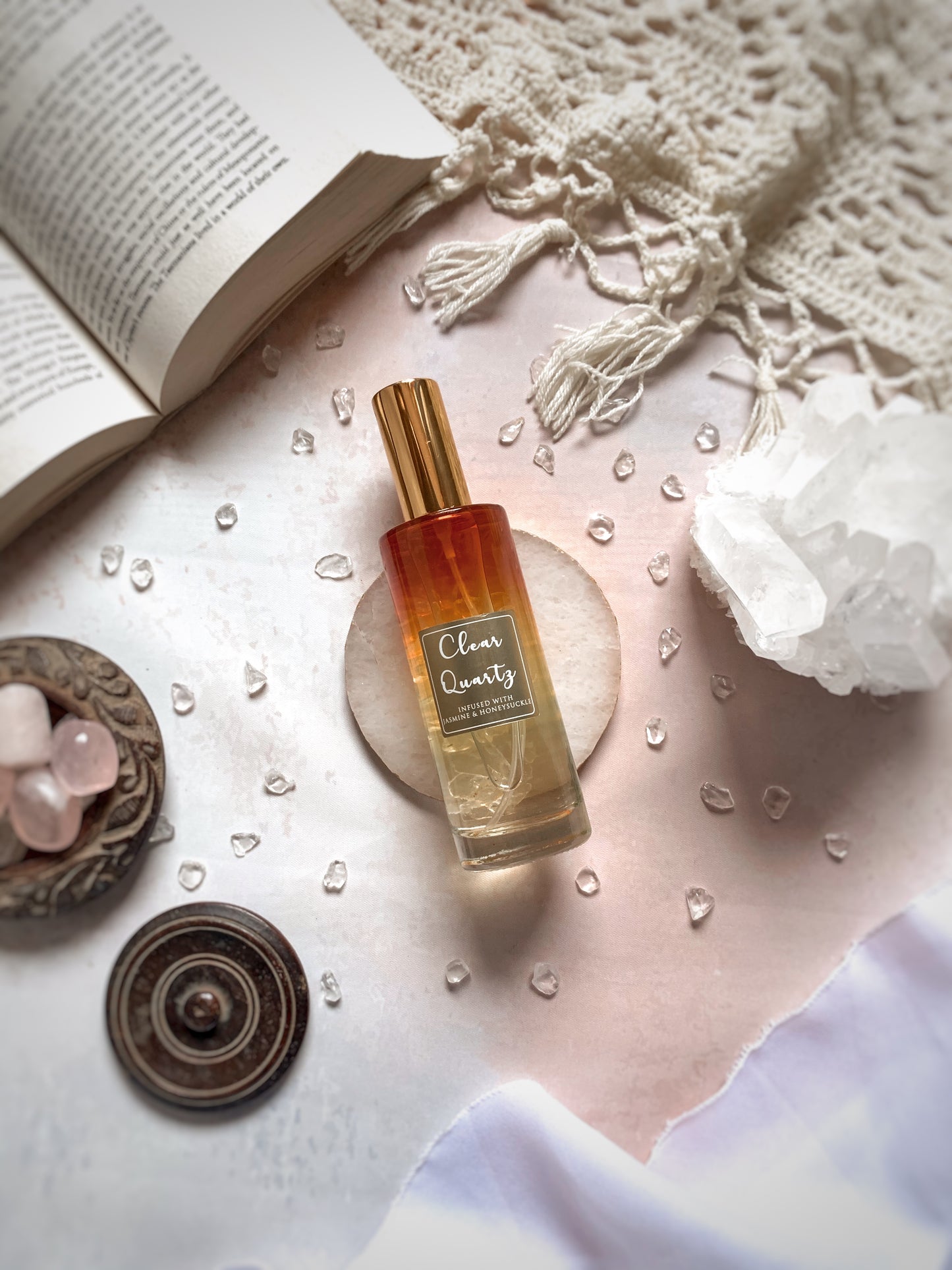 Spray Ambiental Healing Stones 100ml - Con Cristales y Bomba Dorada