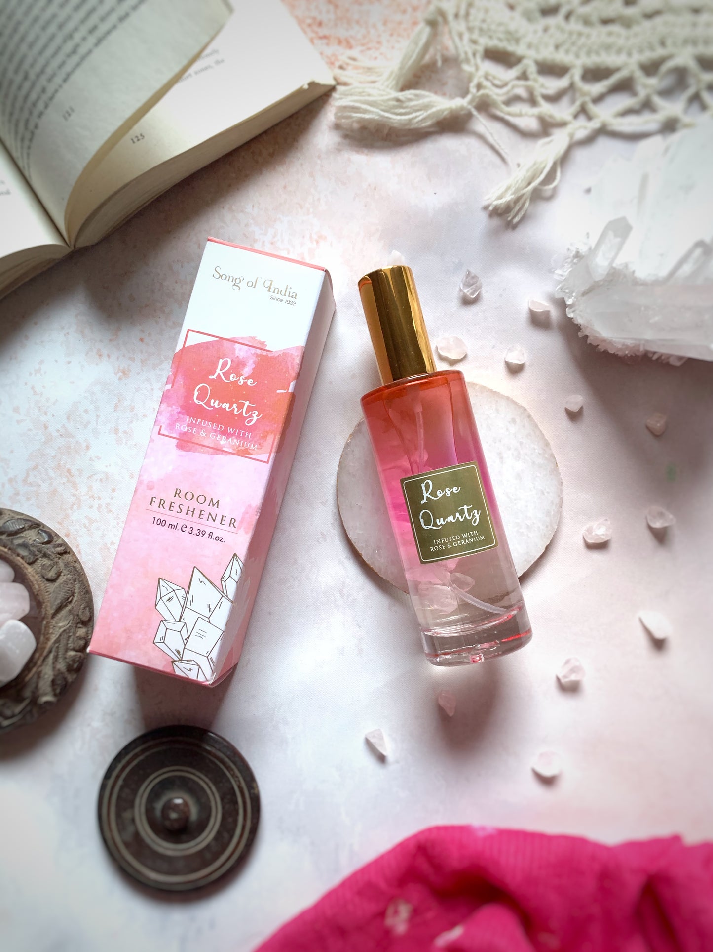 Spray Ambiental Healing Stones 100ml - Con Cristales y Bomba Dorada