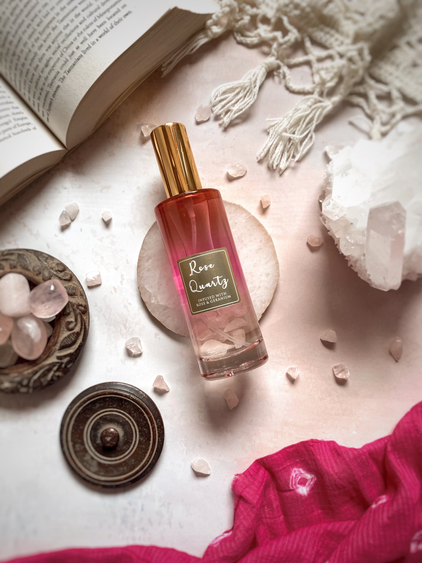 Spray Ambiental Healing Stones 100ml - Con Cristales y Bomba Dorada