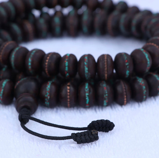 Collar Mala de Semillas de Bodhi Nepalesas con Incrustaciones – Sabiduría y Protección - Buddha Stones