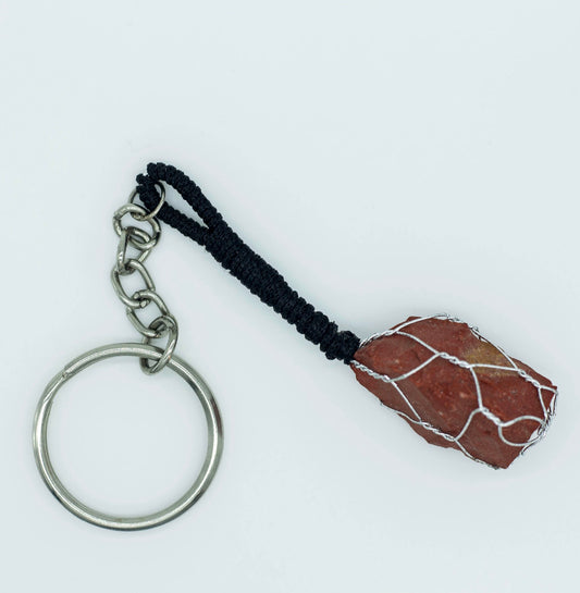 Llavero de Jaspe Rojo en Piedra Natural – Fuerza y Estabilidad - Samana Stones