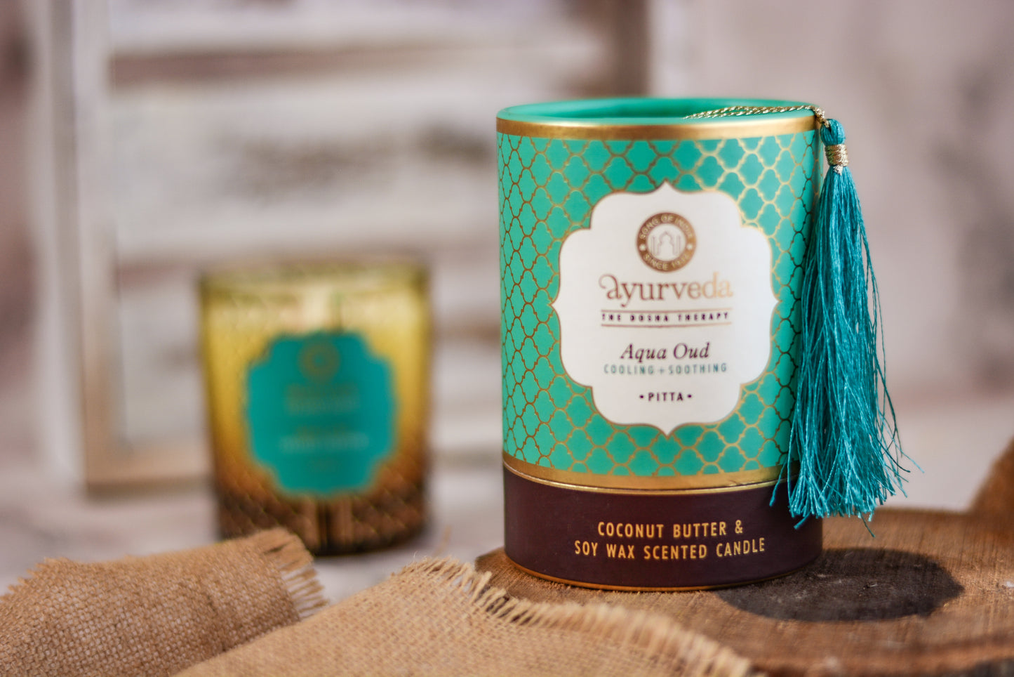 Vela Aromática Ayurveda 200 g  – Frasco de Vidrio con Estuche