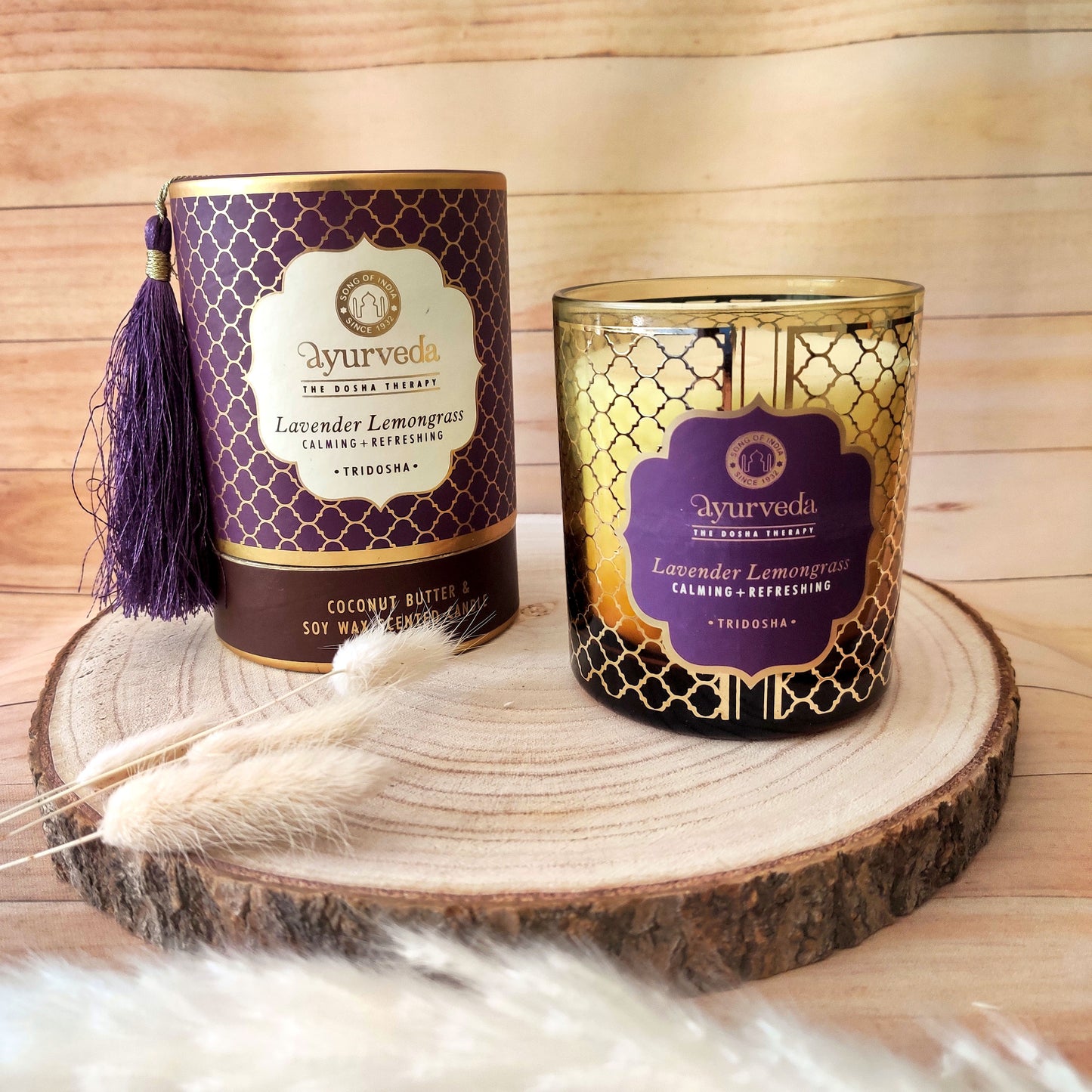 Vela Aromática Ayurveda 200 g  – Frasco de Vidrio con Estuche