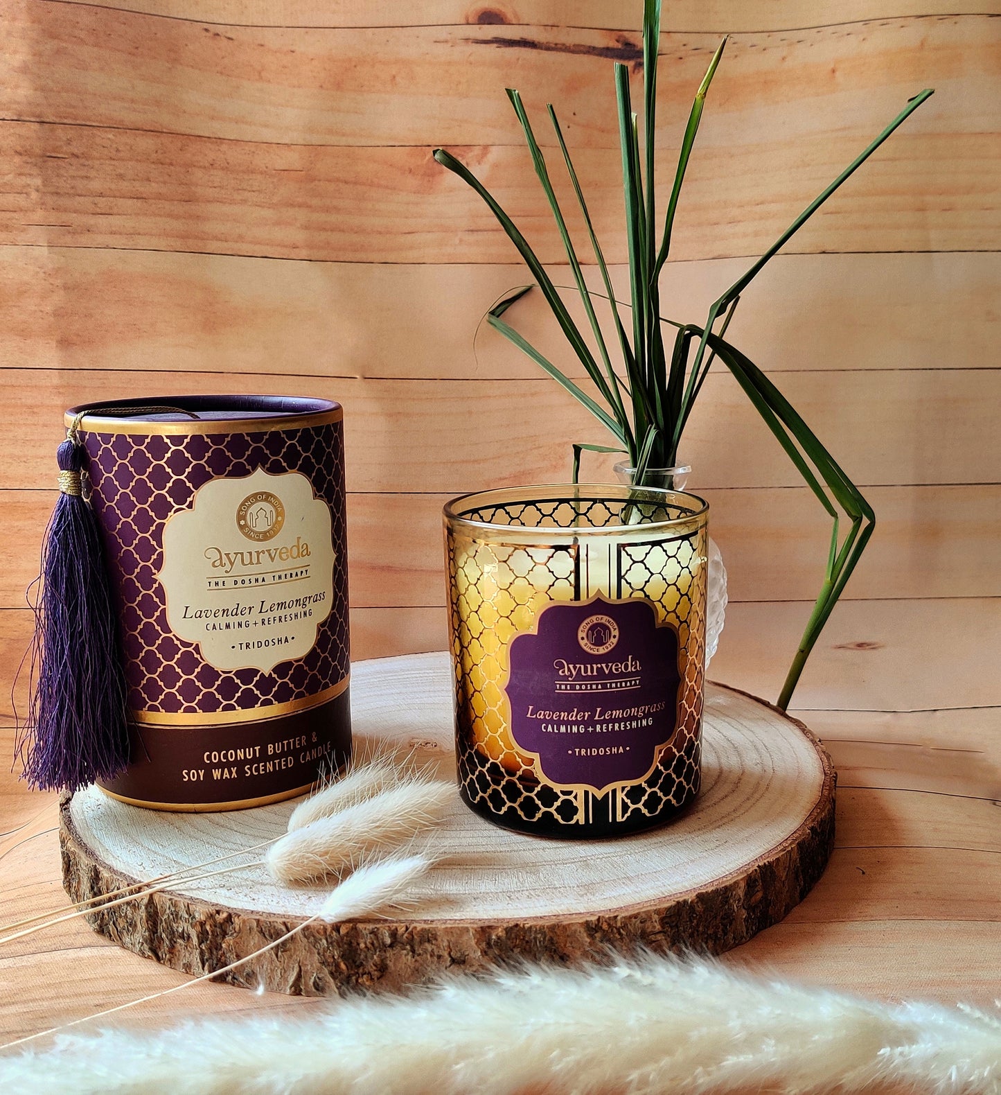 Vela Aromática Ayurveda 200 g  – Frasco de Vidrio con Estuche