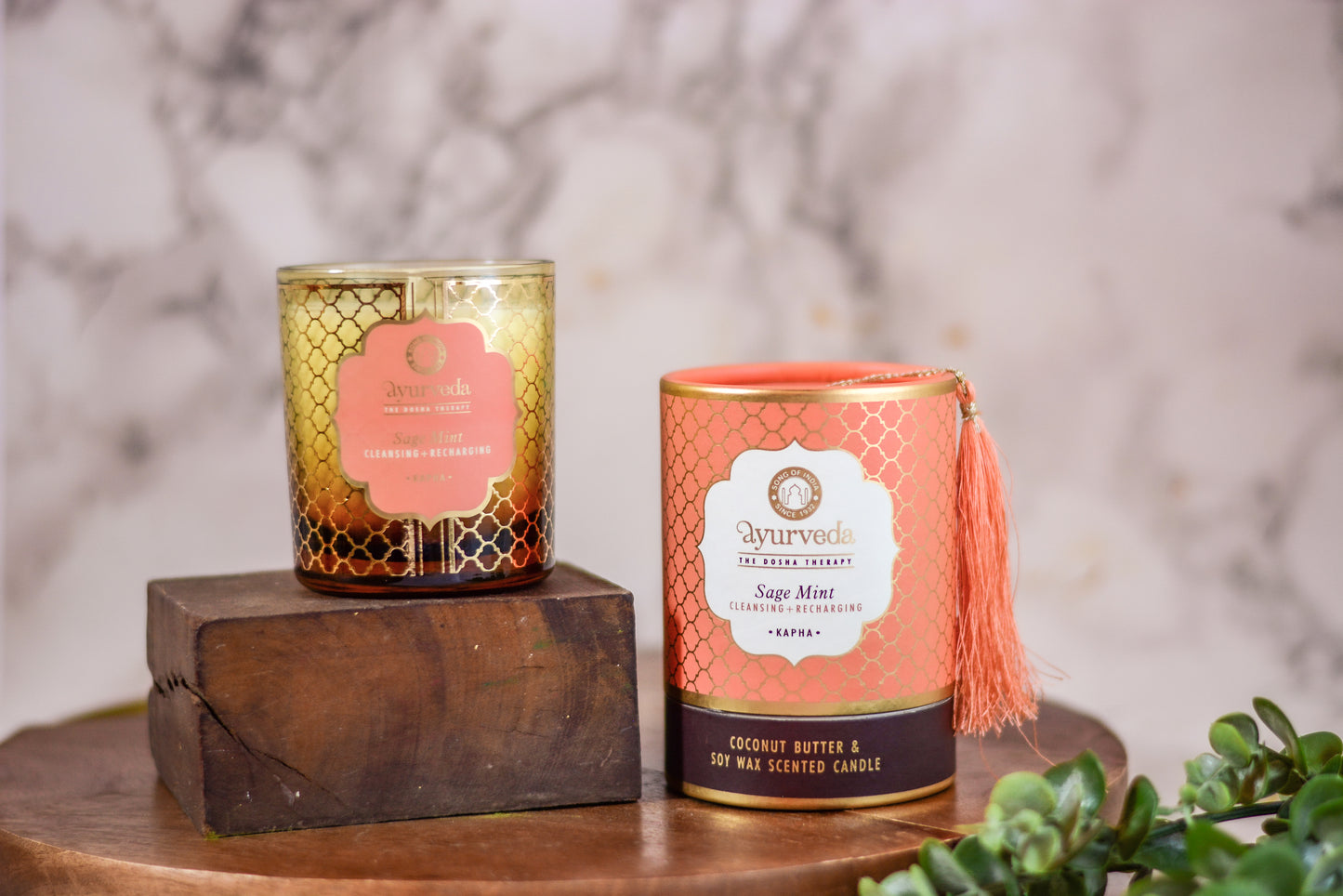 Vela Aromática Ayurveda 200 g  – Frasco de Vidrio con Estuche