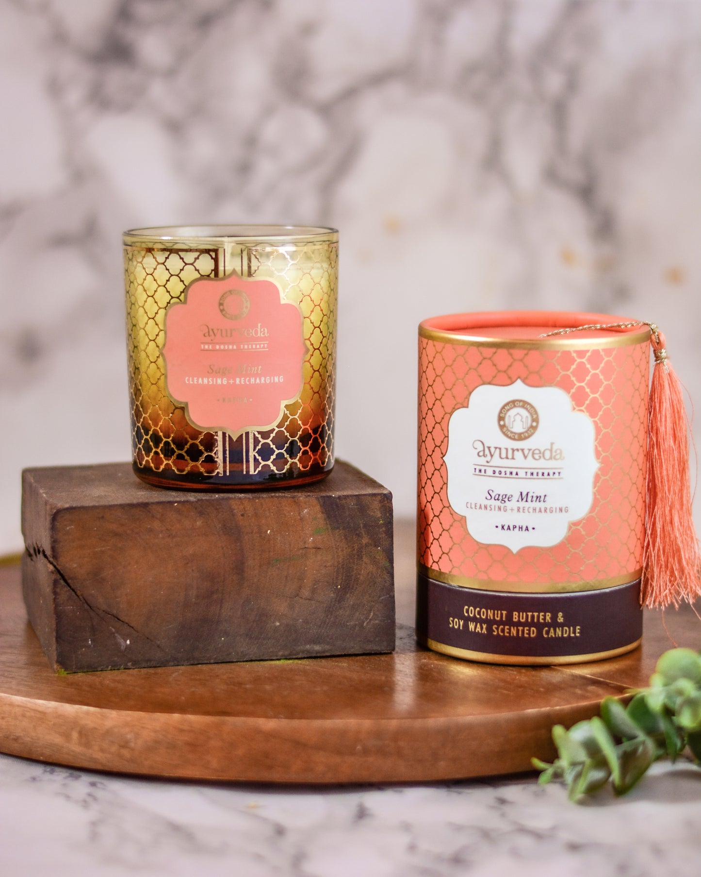 Vela Aromática Ayurveda 200 g  – Frasco de Vidrio con Estuche