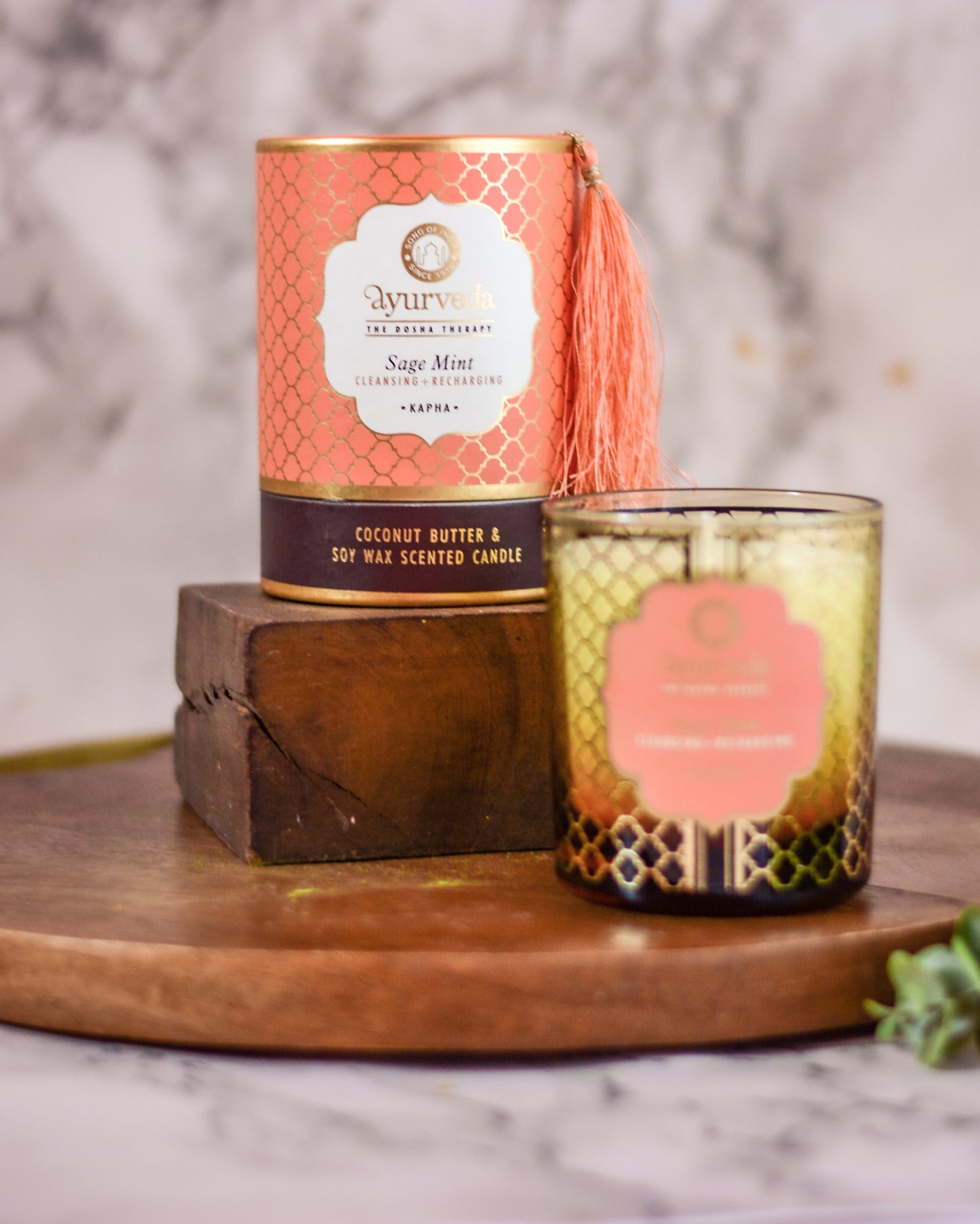 Vela Aromática Ayurveda 200 g  – Frasco de Vidrio con Estuche