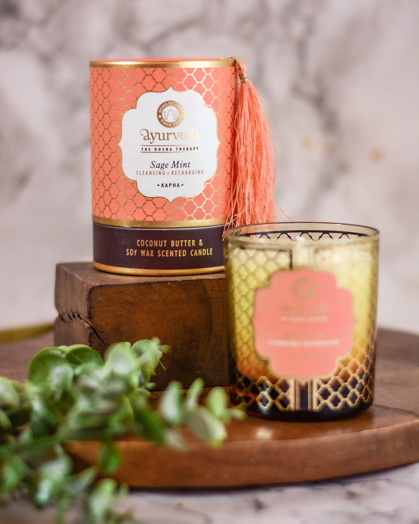 Vela Aromática Ayurveda 200 g  – Frasco de Vidrio con Estuche