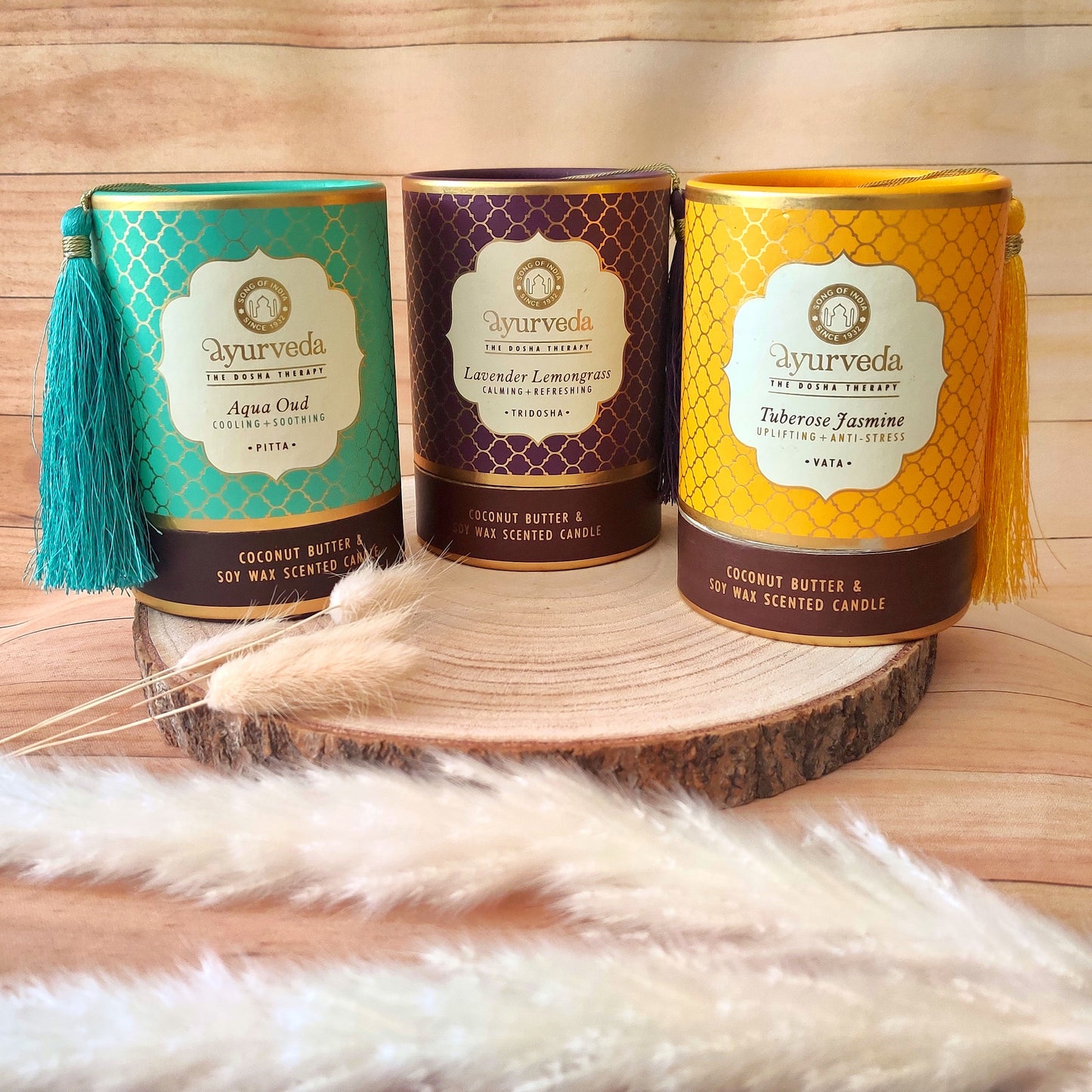 Vela Aromática Ayurveda 200 g  – Frasco de Vidrio con Estuche