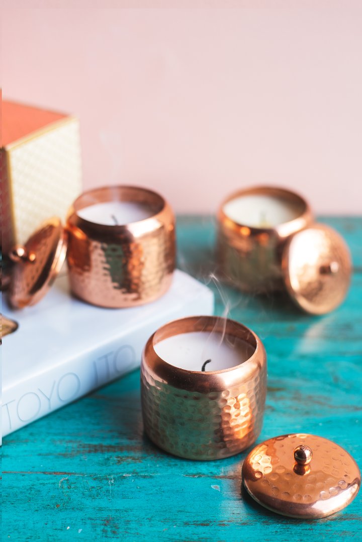 Set de Velas Aromáticas Ayurveda 100 g – Caja de Regalo (3 Unidades)