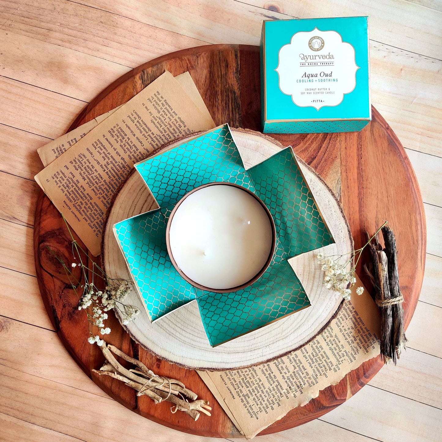 Vela Aromática Ayurveda 200 g – Envase de Cobre