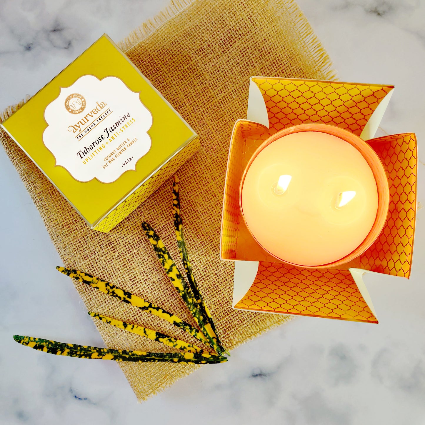 Vela Aromática Ayurveda 200 g – Envase de Cobre