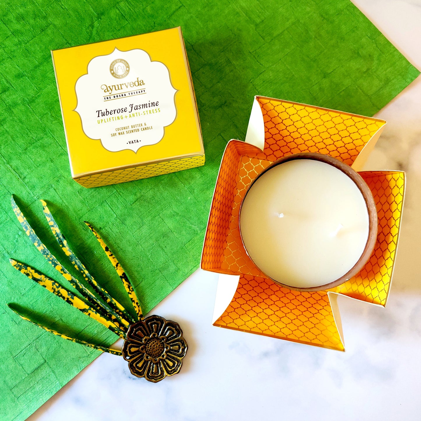 Vela Aromática Ayurveda 200 g – Envase de Cobre