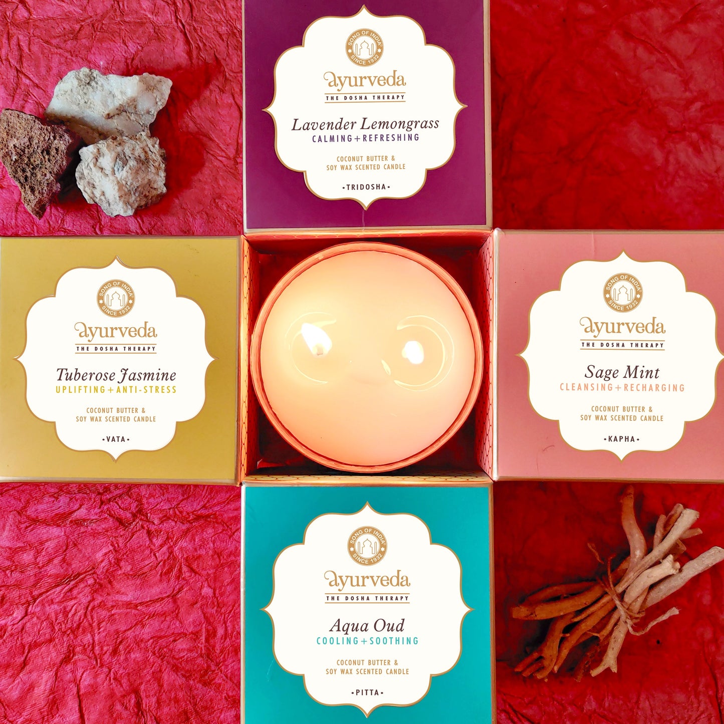 Vela Aromática Ayurveda 200 g – Envase de Cobre