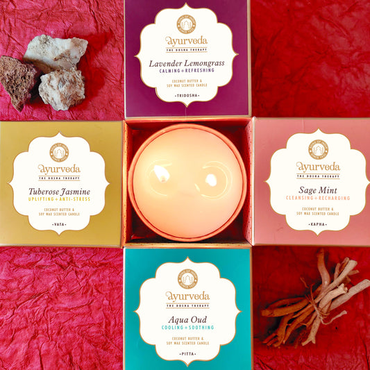 Vela Aromática Ayurveda 200 g – Envase de Cobre