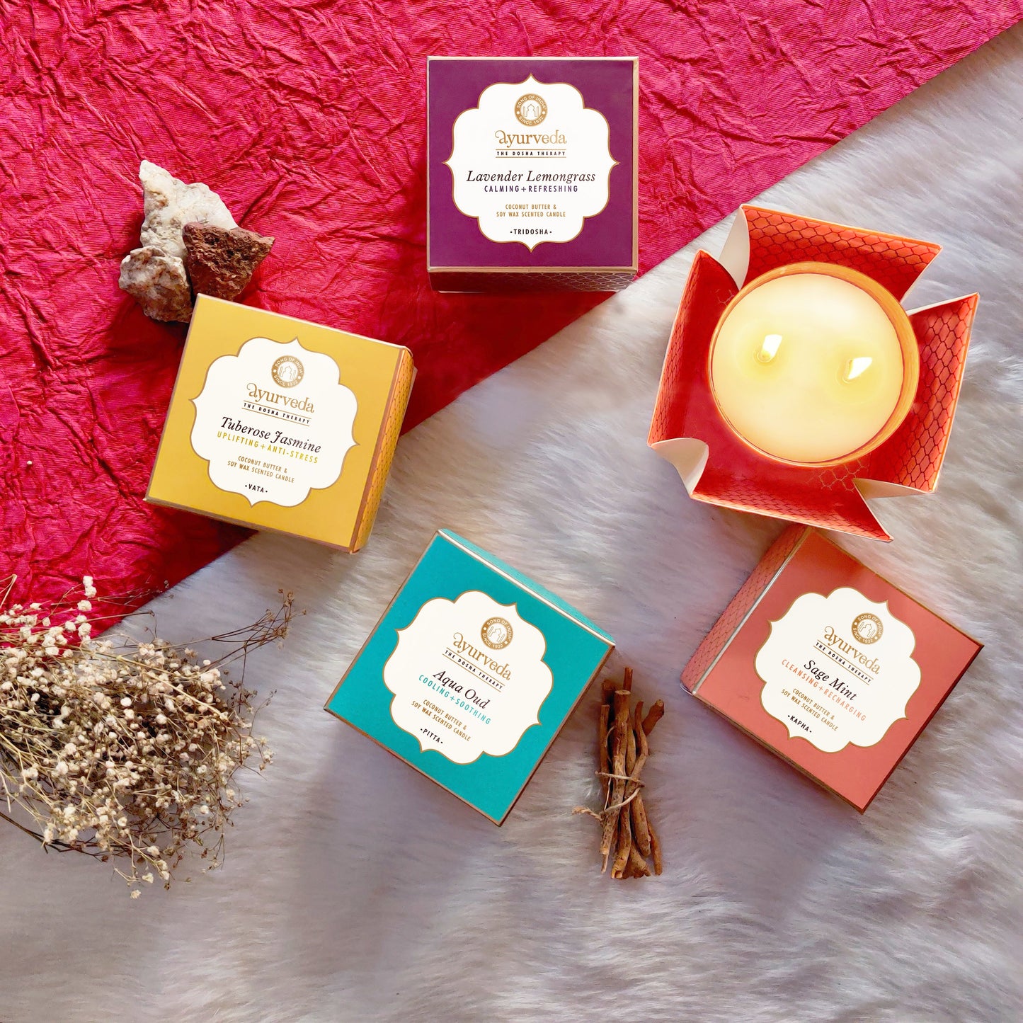 Vela Aromática Ayurveda 200 g – Envase de Cobre