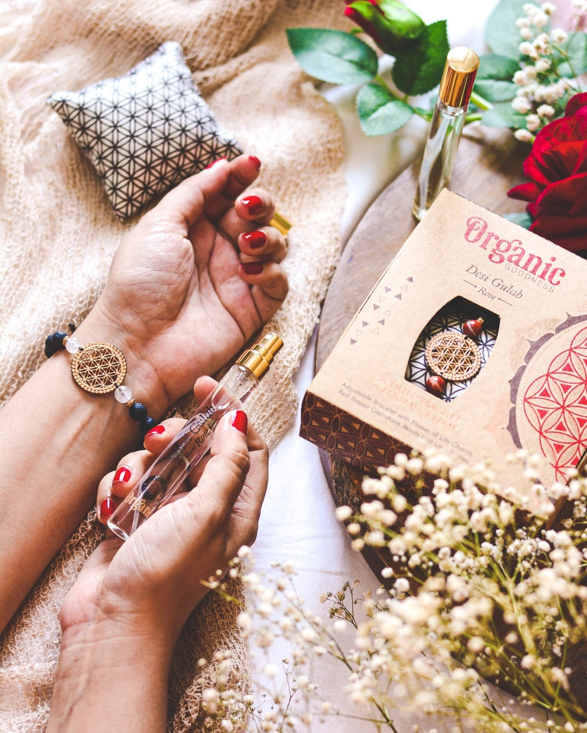 Set Regalo Aromático con Pulsera y Spray de Fragancia